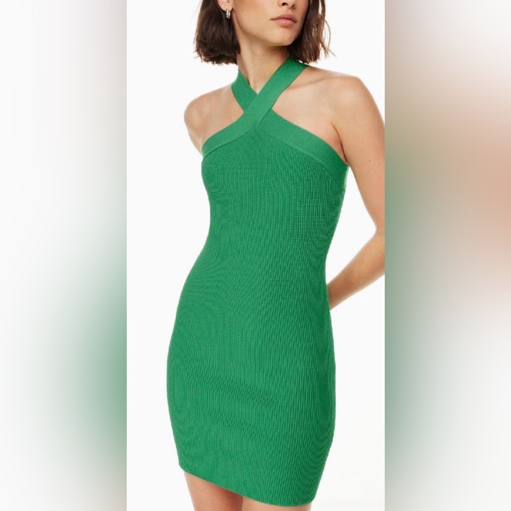 Aritzia Babaton Sculpt Knit Criss Cross Mini Dress